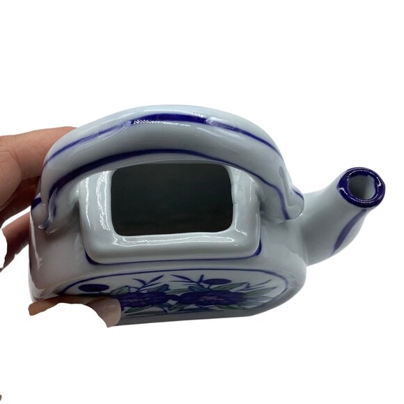Vintage Chinese Porcelain Cobalt Floral Blue White Teapot - Picture 8 of 8